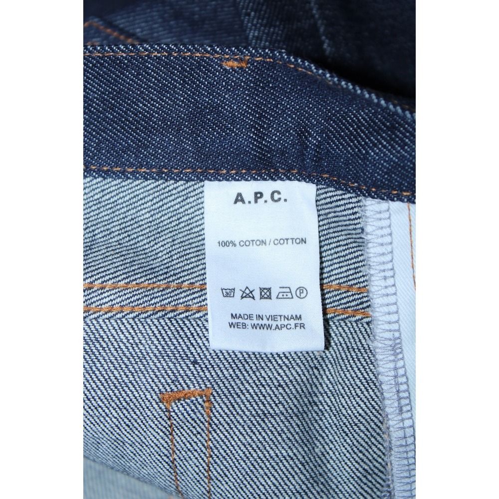 NWOT APC Men's Size 35x35 Navy Blue 100% Cotton Straight Leg Raw Denim Jeans - Picture 6 of 9